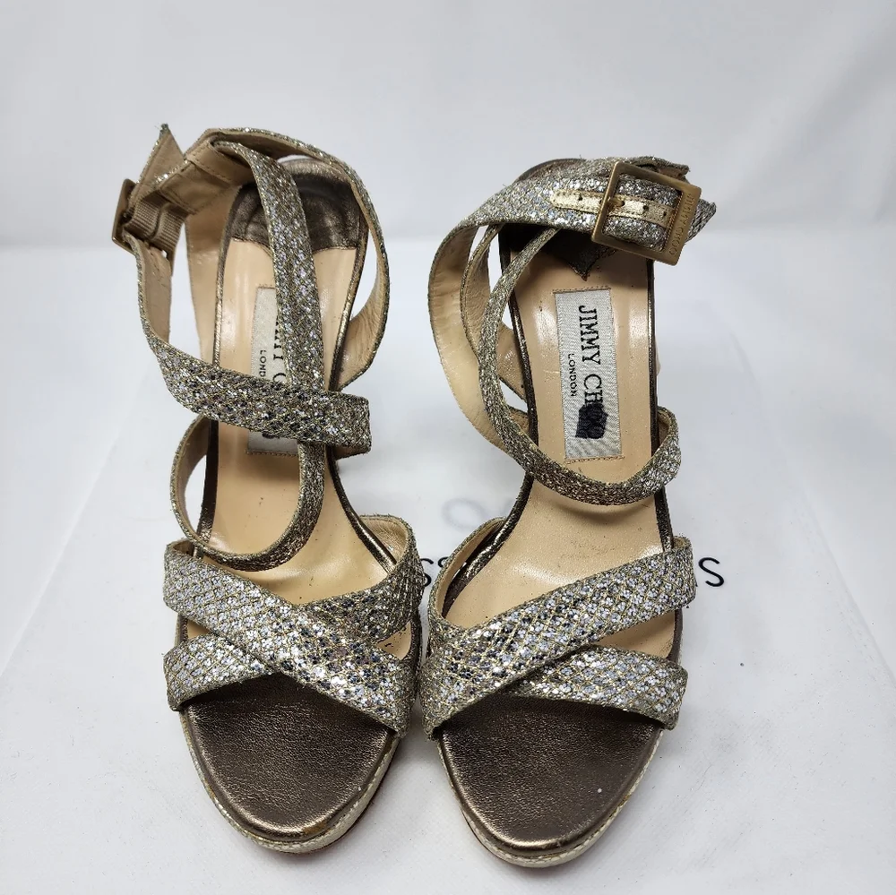 Jimmy Choo Silver Leather Pumps 37